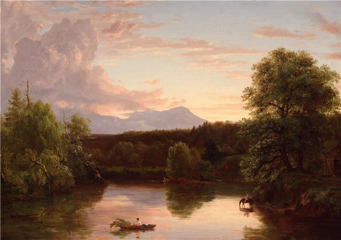 托马斯·科尔（Thomas Cole，美国画家）高清作品-《北山和卡茨基尔溪 (1838)》