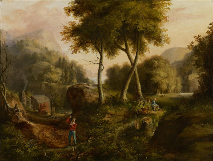 托马斯·科尔（Thomas Cole，美国画家）高清作品-《风景 (1825)》