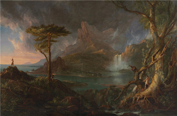托马斯·科尔（Thomas Cole，美国画家）高清作品-《狂野的场景（1831 年至 1832 年间）》