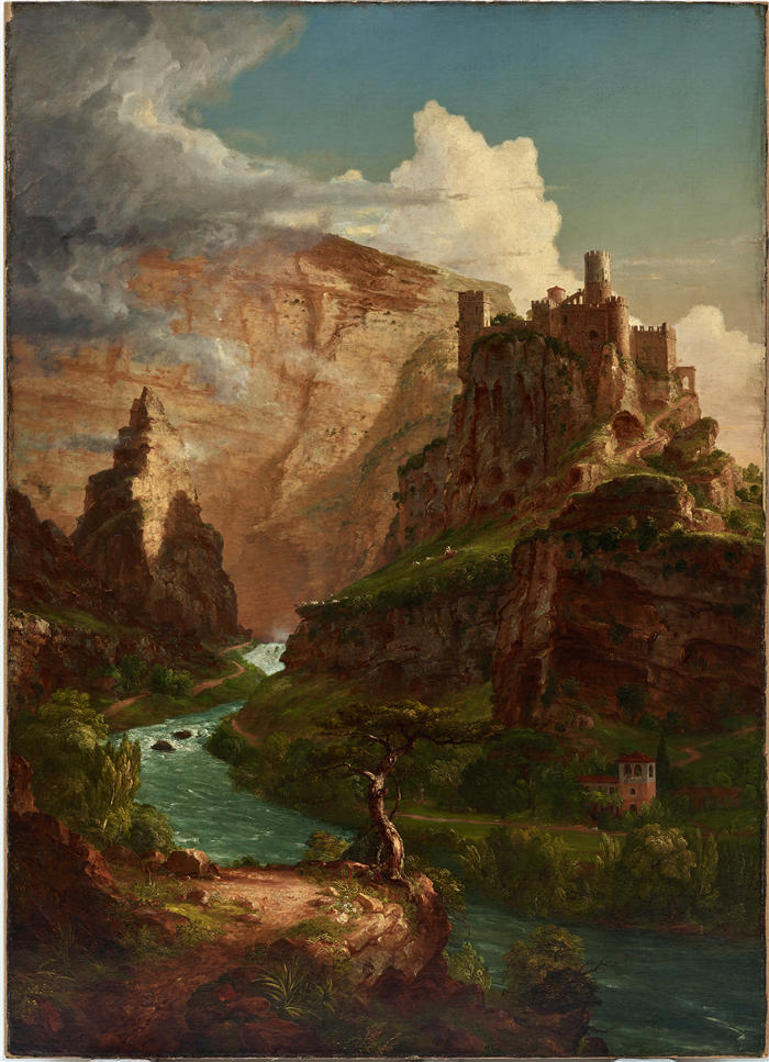 托马斯·科尔（Thomas Cole，美国画家）高清作品-《沃克吕兹喷泉（1841）》