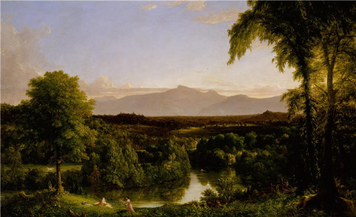 托马斯·科尔(Thomas Cole,美国画家)高清作品-《卡茨基尔观——初秋(1836-37 年)》