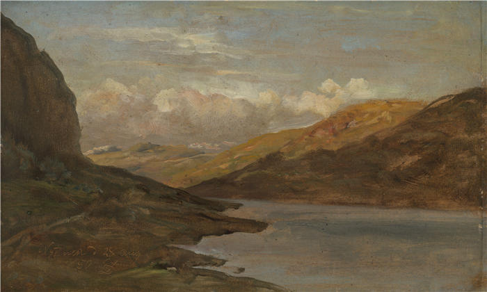约翰·克里斯蒂安·达尔（Johan Christian Dahl，挪威画家）高清作品-《Filefjell 的 Nystuen 风景（1850 年）》