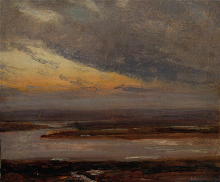 约翰·克里斯蒂安·达尔（Johan Christian Dahl，挪威画家）高清作品-《易北河研究（约 1833 年）》