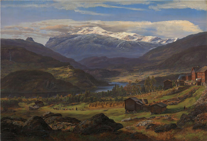 约翰·克里斯蒂安·达尔（Johan Christian Dahl，挪威画家）高清作品-《来自瓦尔德雷斯的耶勒 (1851)》