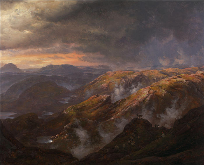 约翰·克里斯蒂安·达尔(Johan Christian Dahl,挪威画家)高清作品-《从 Lyshornet 观看(1836 年)》