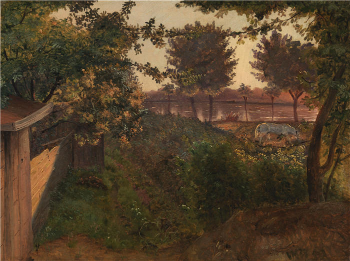 约翰·克里斯蒂安·达尔（Johan Christian Dahl，挪威画家）高清作品-《圣安杰洛山风景（1824）》