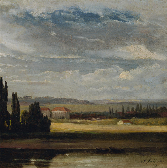 约翰·克里斯蒂安·达尔（Johan Christian Dahl，挪威画家）高清作品-《高云景观（1828）》