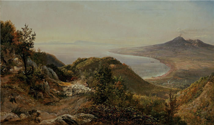 约翰·克里斯蒂安·达尔(Johan Christian Dahl,挪威画家)高清作品-《从皮蒙特(1820 年)观看》