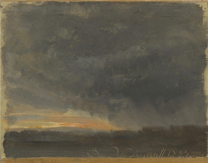 约翰·克里斯蒂安·达尔（Johan Christian Dahl，挪威画家）高清作品-《暴风雨云（1833）》