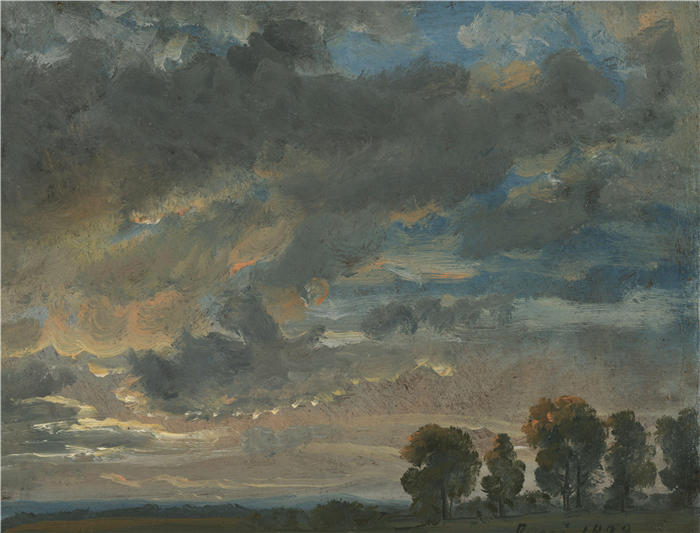 约翰·克里斯蒂安·达尔（Johan Christian Dahl，挪威画家）高清作品-《傍晚的云（1823）》