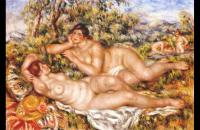 前500幅世界名画-雷诺阿《伟大的沐浴者》 雷诺阿油画作品-法国