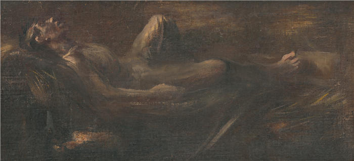 拉迪斯拉夫·梅德尼亚斯基(Ladislav Mednyánszky,匈牙利画家)高清作品-《垂死的渔夫(1885-1890)》