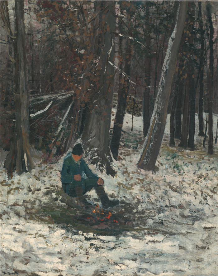 拉迪斯拉夫·梅德尼亚斯基(Ladislav Mednyánszky,匈牙利画家)高清作品-《樵夫 (1885–1895)》