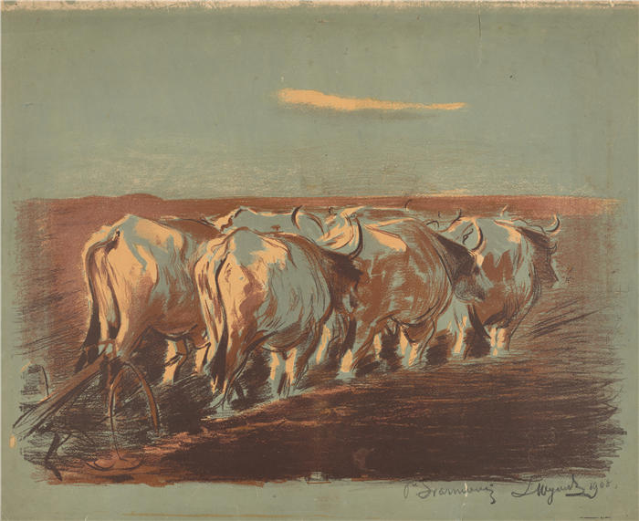 莱昂·扬·维佐科夫斯基(Jacek Malczewski，波兰画家)高清作品-《Orka na 乌克兰 (1904)》