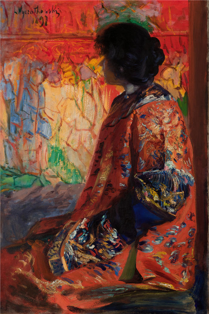 莱昂·扬·维佐科夫斯基(Jacek Malczewski，波兰画家)高清作品-《日本女人 (1897)》