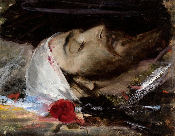 莱昂·扬·维佐科夫斯基(Jacek Malczewski，波兰画家)高清作品-《基督的头（1878-1882）》