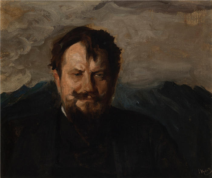 莱昂·扬·维佐科夫斯基(Jacek Malczewski，波兰画家)高清作品-《扬·卡斯普罗维茨的肖像（1898 年）》