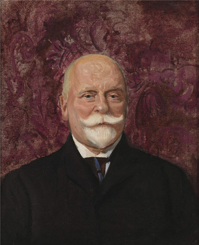 莱昂·扬·维佐科夫斯基(Jacek Malczewski，波兰画家)高清作品-《莱昂·比林斯基的肖像（1914 年）》