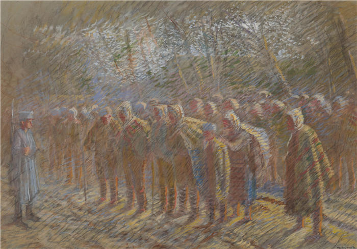 拉迪斯拉夫·梅德尼亚斯基（Ladislav Mednyánszky，匈牙利画家）高清作品-《战俘 (1914–1918)》