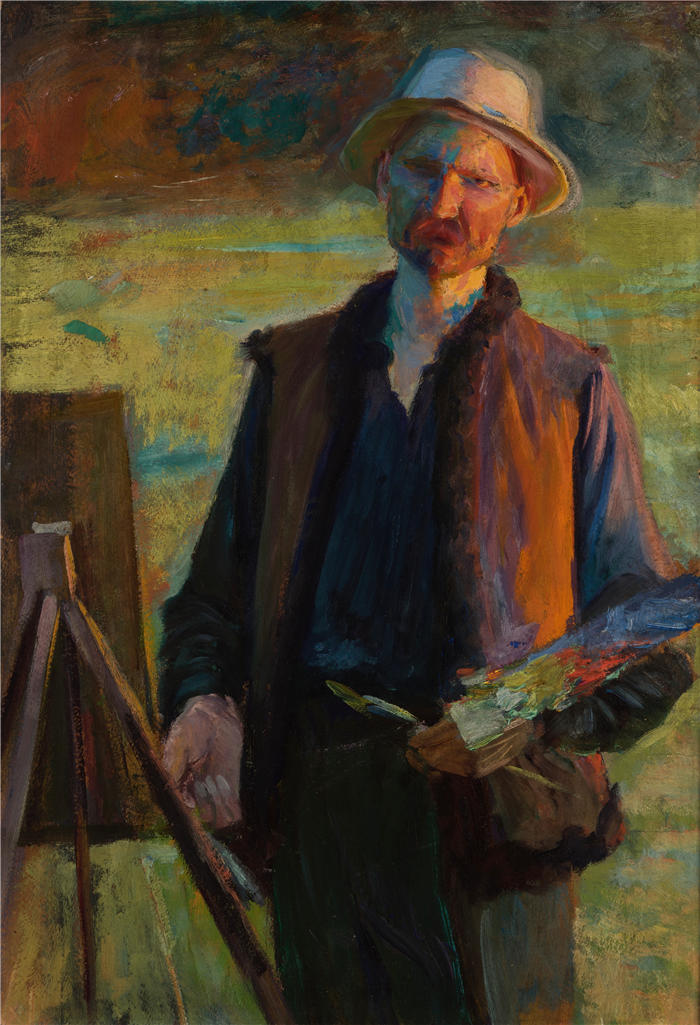 莱昂·扬·维佐科夫斯基(Jacek Malczewski，波兰画家)高清作品-《自画像（1896-1900）》