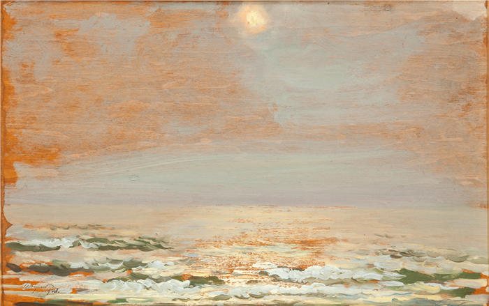 莱昂·扬·维佐科夫斯基(Jacek Malczewski,波兰画家)高清作品-《Połąga IV 的海 (1908)》