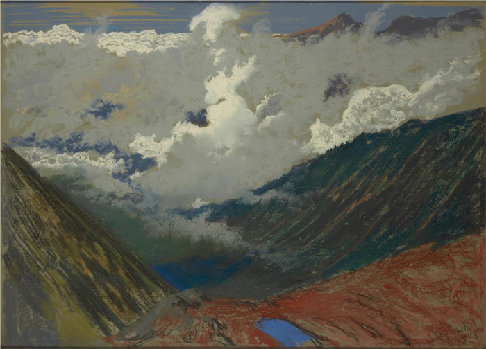 莱昂·扬·维佐科夫斯基(Jacek Malczewski，波兰画家)高清作品-《在查乌宾斯基门（1905年） 》