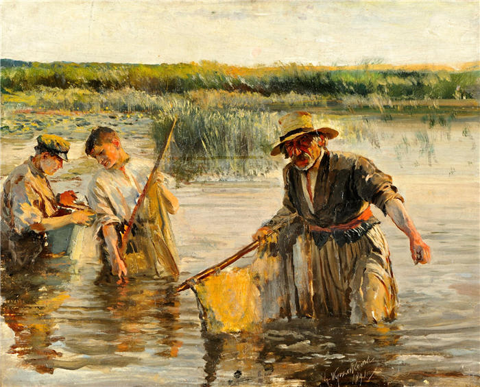 莱昂·扬·维佐科夫斯基(Jacek Malczewski，波兰画家)高清作品-《渔民 (1891)(1)》