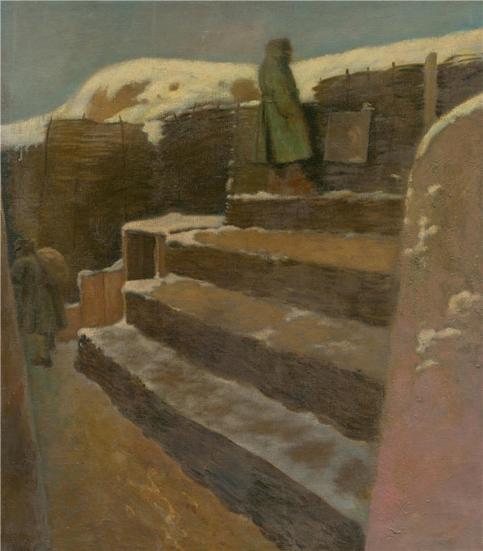 拉迪斯拉夫·梅德尼亚斯基(Ladislav Mednyánszky,匈牙利画家)高清作品-《弗朗托维疟疾 (1914–1918)》