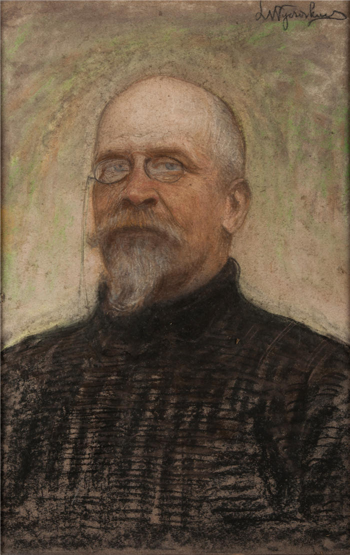 莱昂·扬·维佐科夫斯基(Jacek Malczewski,波兰画家)高清作品-《Bruno Abdank-Abakanowicz 的肖像(1900 年)》