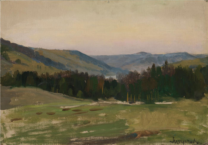 莱昂·扬·维佐科夫斯基(Jacek Malczewski，波兰画家)高清作品-《高地景观（1908-1912）》