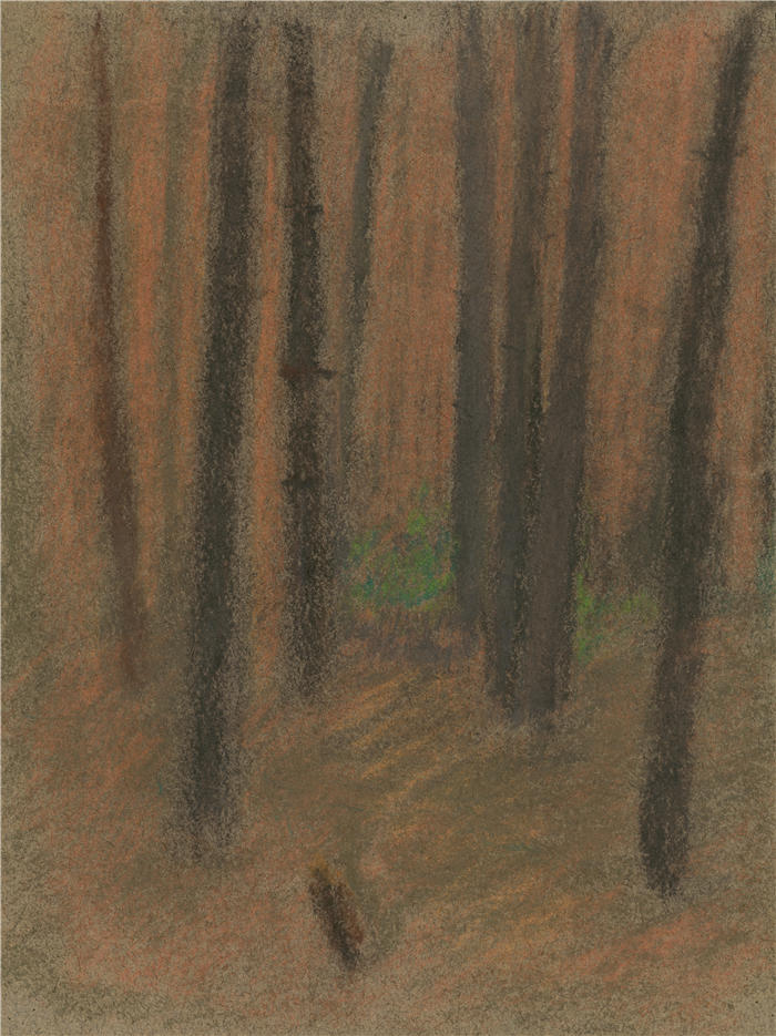 拉迪斯拉夫·梅德尼亚斯基（Ladislav Mednyánszky，匈牙利画家）高清作品-《森林 (1875–1885)》
