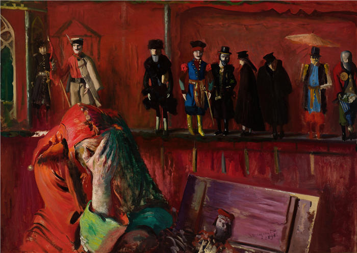 莱昂·扬·维佐科夫斯基(Jacek Malczewski，波兰画家)高清作品-《木偶戏 (1898)》