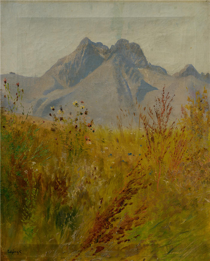 拉迪斯拉夫·梅德尼亚斯基(Ladislav Mednyánszky,匈牙利画家)高清作品-《山 峰 (1890–1900)》