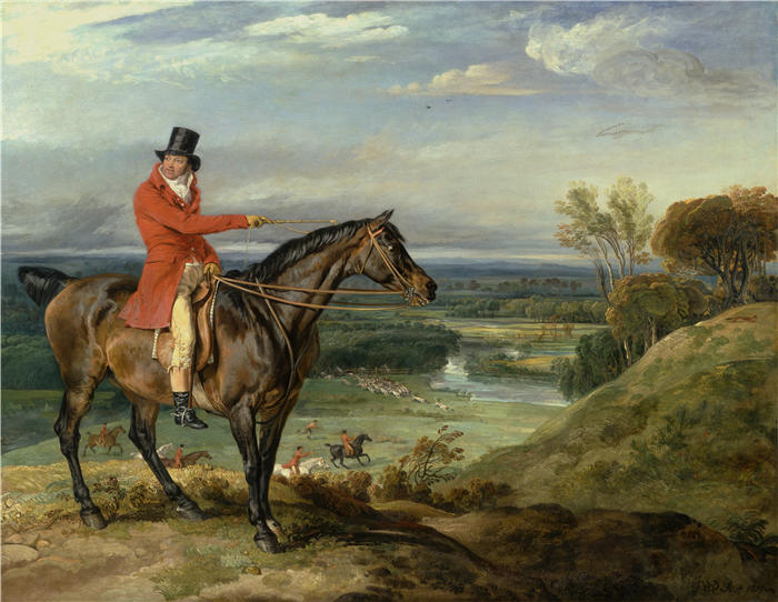 詹姆斯·沃德（James Ward，英国画家）高清作品-《最喜欢的猎人 (1817)》