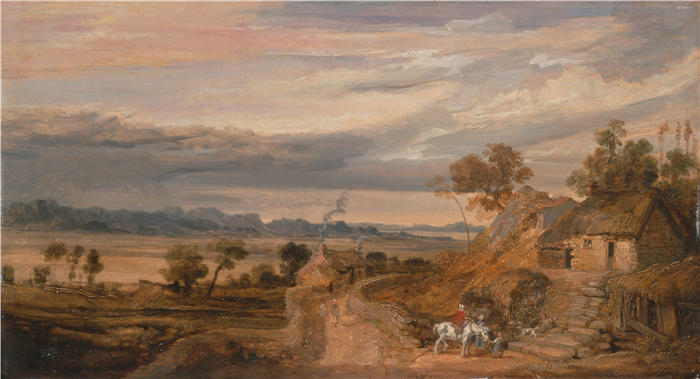 詹姆斯·沃德（James Ward，英国画家）高清作品-《景观与小屋（1802-1827）》