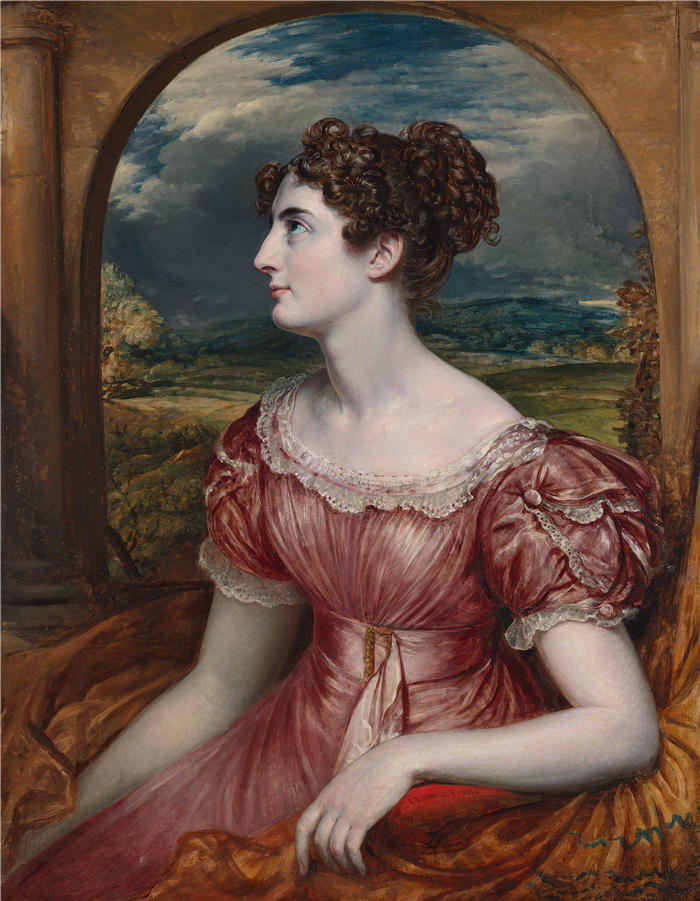 约翰·林内尔（John Linnell，英国画家）高清作品-《普克斯利小姐 (1826)》
