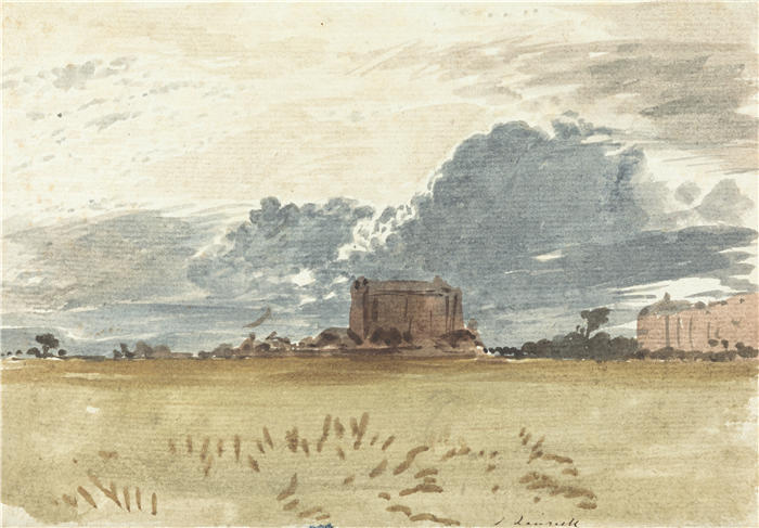 约翰·林内尔（John Linnell，英国画家）高清作品-《沼泽景观》