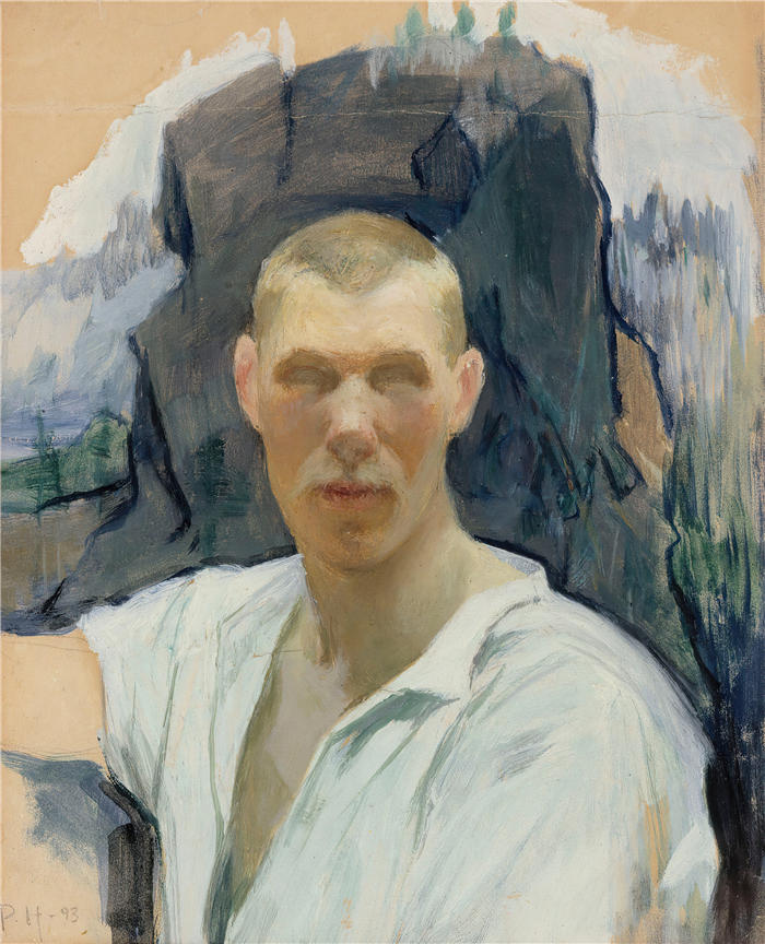 佩卡·哈洛宁(Pekka Halonen，芬兰画家）高清作品-《自画像（1893）》