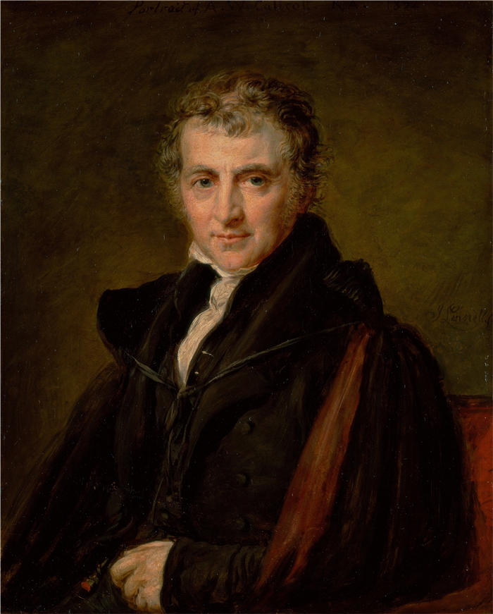 约翰·林内尔(John Linnell,英国画家)高清作品-《Augustus Wall Callcott, RA (1847)》