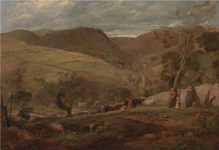 约翰·林内尔（John Linnell，英国画家）高清作品-《汉森·图特，《多夫代尔景观》（1815 年）》