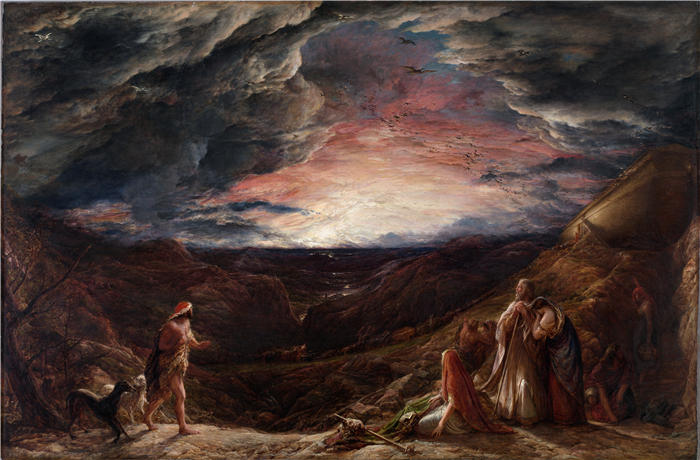 约翰·林内尔（John Linnell，英国画家）高清作品-《诺亚，大洪水前夜 (1848)》