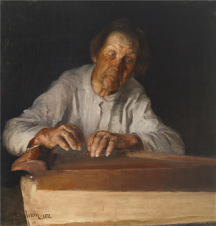 佩卡·哈洛宁(Pekka Halonen，芬兰画家）高清作品-《坎特勒球员 (1892)》