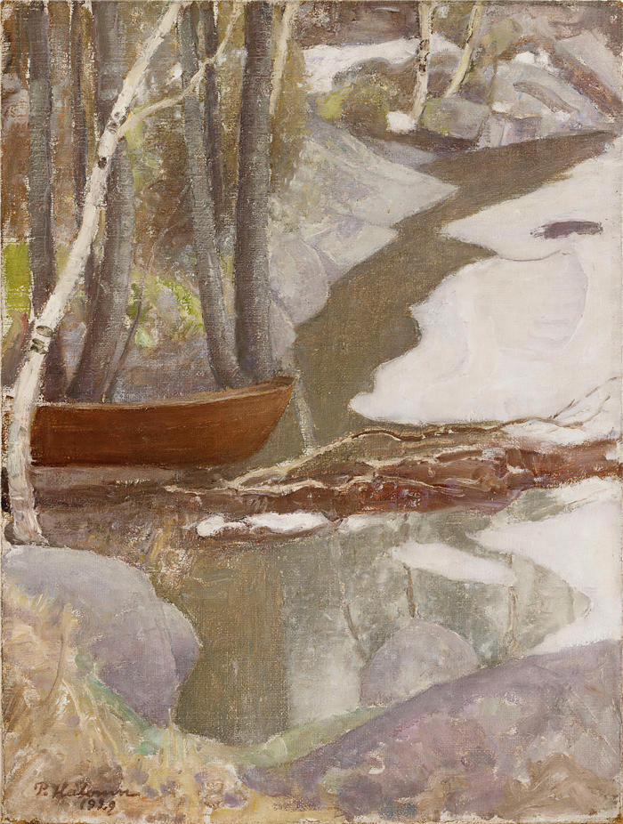 佩卡·哈洛宁(Pekka Halonen，芬兰画家）高清作品-《春景 (1929)》