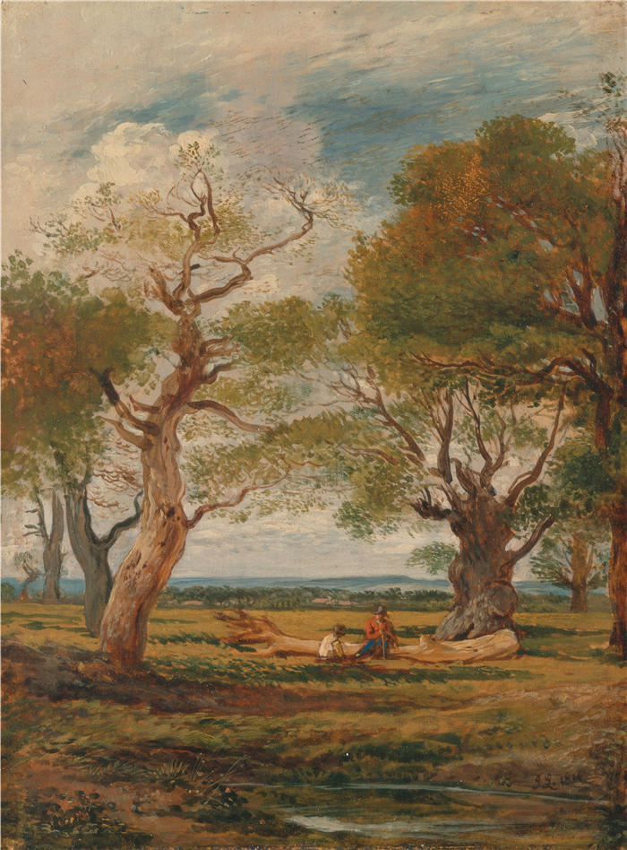 约翰·林内尔（John Linnell，英国画家）高清作品-《风景与人物（1816）》
