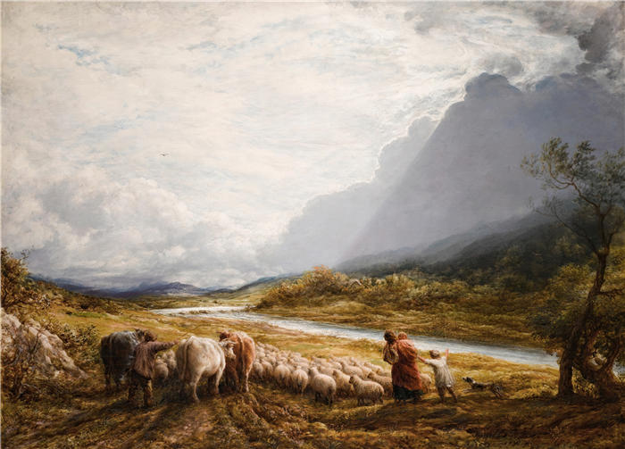约翰·林内尔（John Linnell，英国画家）高清作品-《云 (1863)》