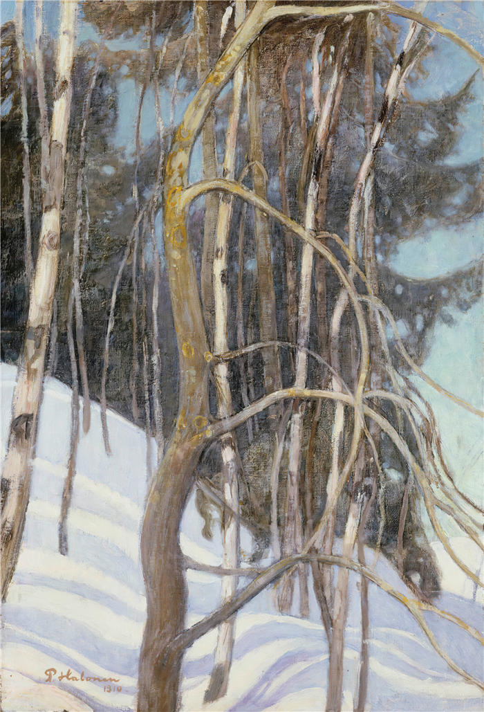 佩卡·哈洛宁(Pekka Halonen，芬兰画家）高清作品-《三月的一天（1910）》