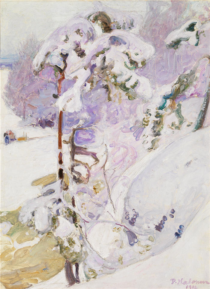 佩卡·哈洛宁(Pekka Halonen，芬兰画家）高清作品-《早春（1911）》