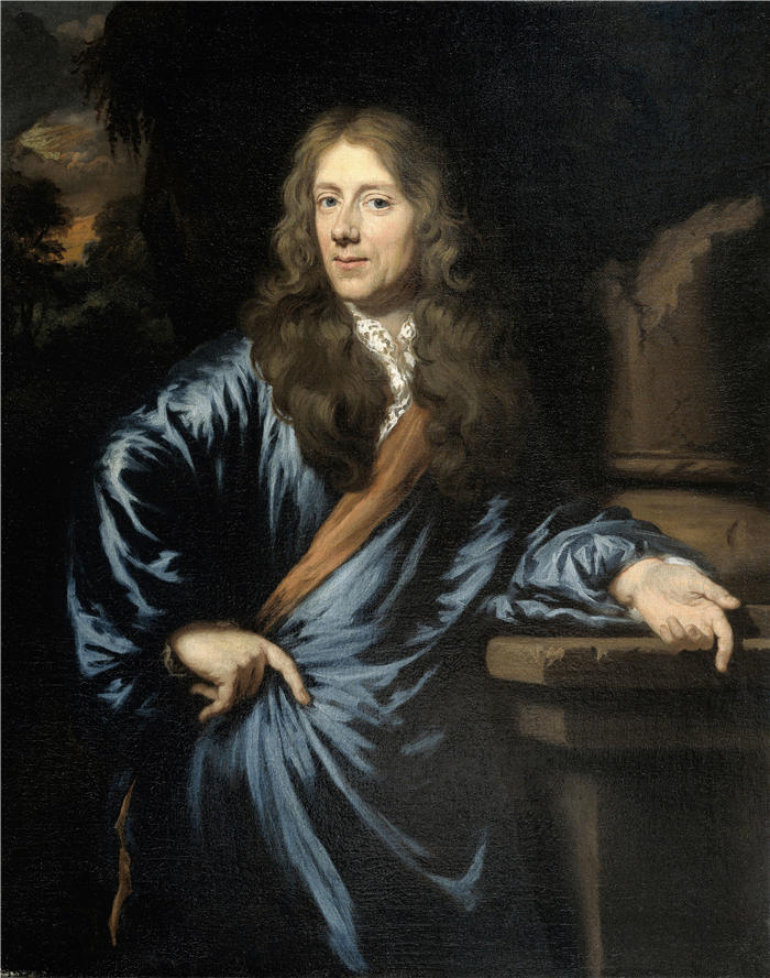 尼古拉斯·梅斯(Nicolaes Maes,荷兰画家)高清作品-《律师兼会计师威廉·波蒂的肖像》