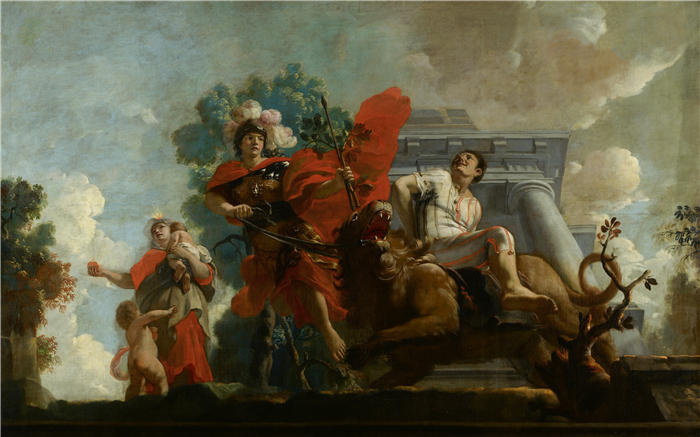 杰拉德·德·莱雷瑟（Gerard de Lairesse，荷兰画家）高清作品-《抑制愚蠢（1665-1685） 》