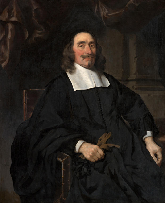 尼古拉斯·梅斯(Nicolaes Maes,荷兰画家)高清作品-《绅士肖像 (1671)》
